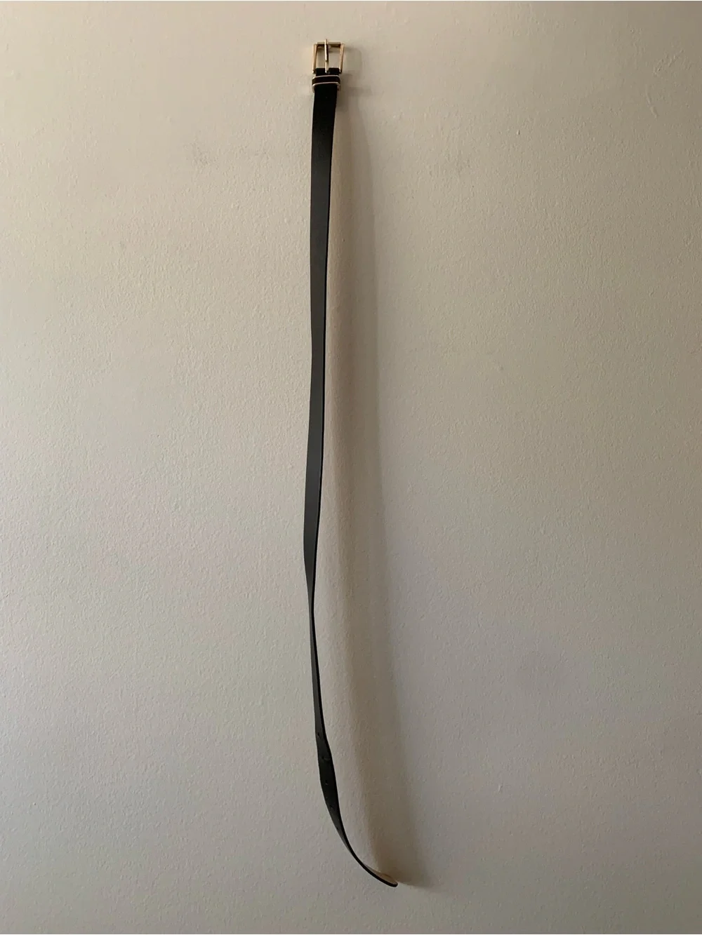 NEW H&M Classic Black Belt with Gold Buckle